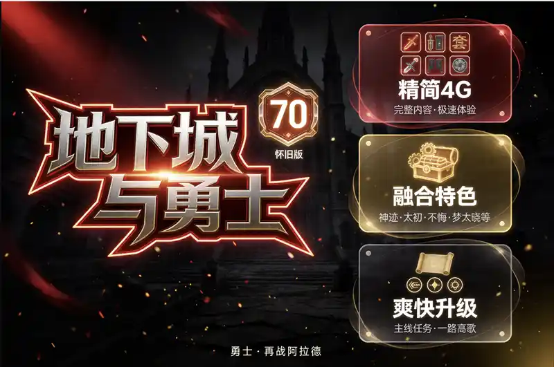 DNF单机版70级怀旧精简4G客户端缝合神迹太初与不悔特色