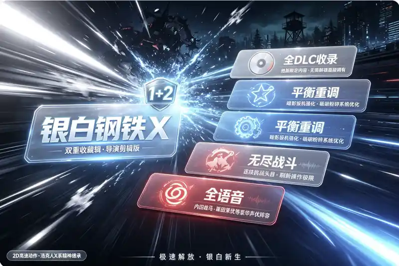 详细阅读:《银白钢铁X 1+2 双重收藏辑》:导演剪辑版完全新生,全DLC+无尽战斗模式登场 《银白钢铁X 1+2 双重收藏辑》:导演剪辑版完全新生,全DLC+无尽战斗模式登场