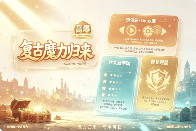 【复古魔力归来H5高爆第2版】单机一键镜像端+管理后台