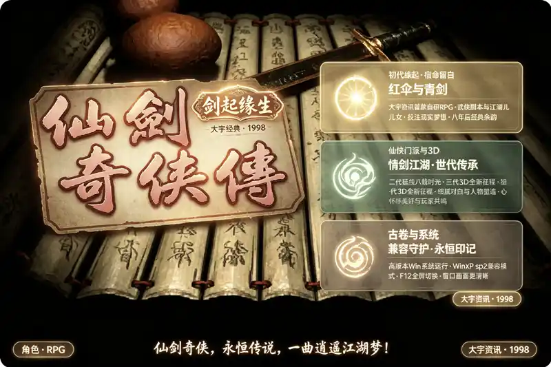 详细阅读:【RPG】仙剑奇侠传98柔情篇 | The Legend of Sword and Fairy 98 【RPG】仙剑奇侠传98柔情篇 | The Legend of Sword and Fairy 98