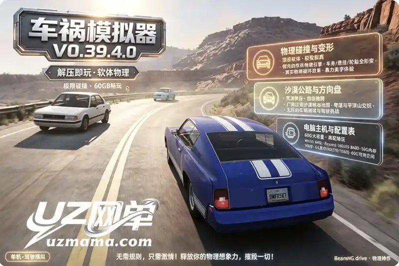 详细阅读:《车祸模拟器》V0.39.4.0 官方中文免安装版:基于软体物理的极致拟真车辆模拟 《车祸模拟器》V0.39.4.0 官方中文免安装版:基于软体物理的极致拟真车辆模拟