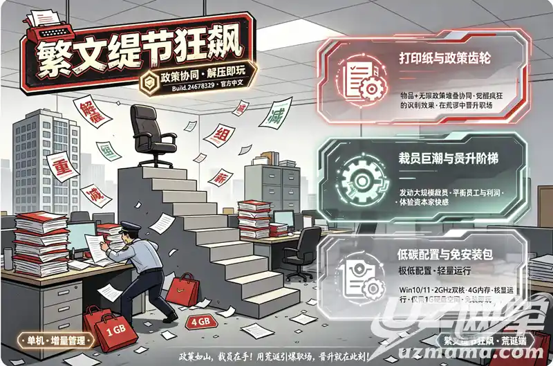 详细阅读:《繁文缛节狂飙》Build.24678329 官方中文免安装版:在荒诞裁员中,一路升职加薪 《繁文缛节狂飙》Build.24678329 官方中文免安装版:在荒诞裁员中,一路升职加薪