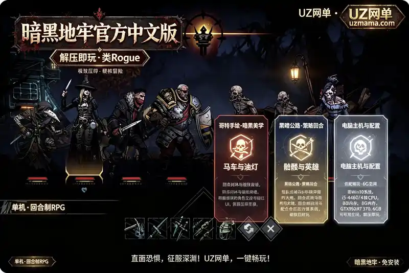 《暗黑地牢》Build.24960041 官方中文免安装版：有去无回的类Rogue公路旅行，横穿腐朽大地追寻末日希望