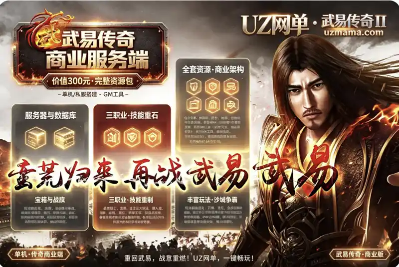 《武易传奇》价值300元商业端资源：完整服务端+GM工具+微端配置器，三职业魔幻页游单机搭建